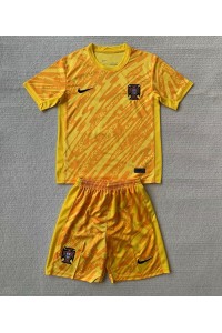 Fotbalové Dres Portugalsko Brankářské Dětské Domácí Oblečení ME 2024 Krátký Rukáv (+ trenýrky)